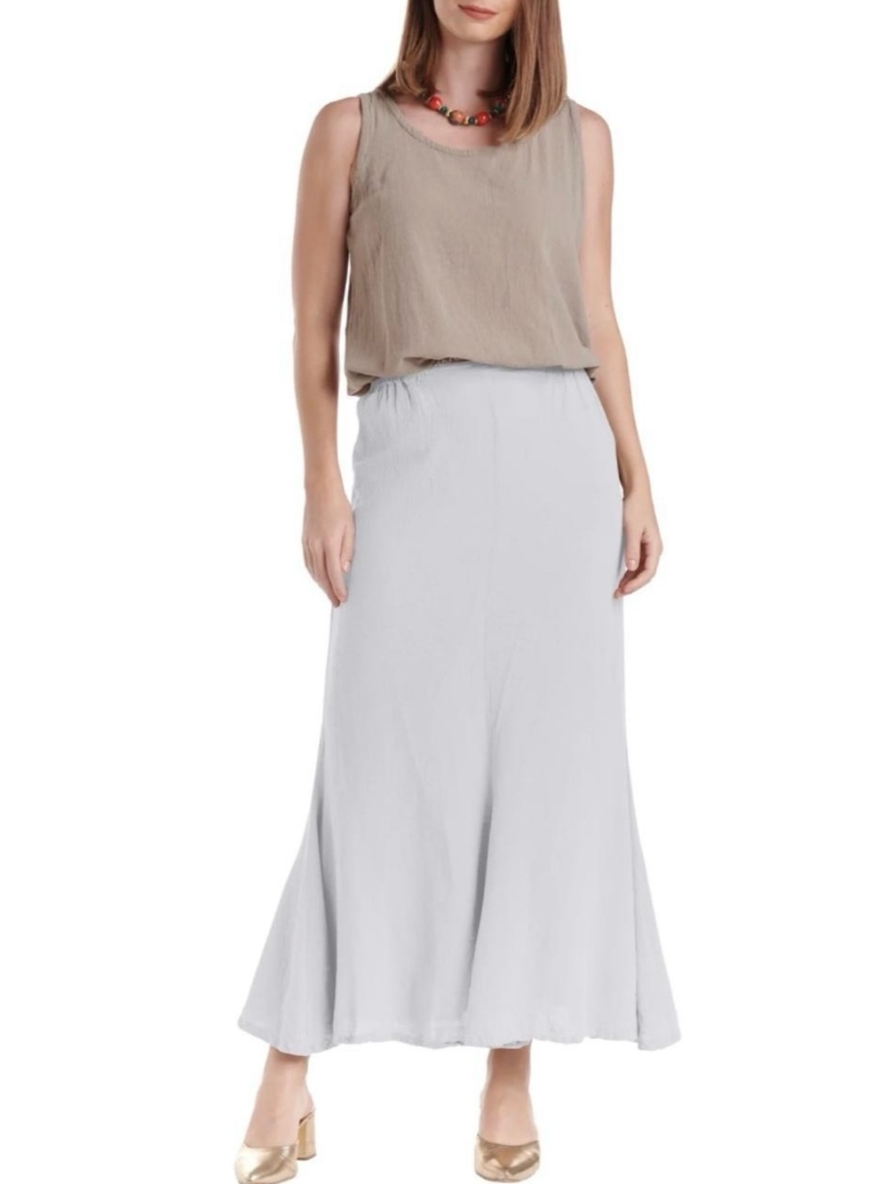 NWT Oh My Gauze! Mermaid Cotton Gauze Skirt In Color Snow. Size 2.